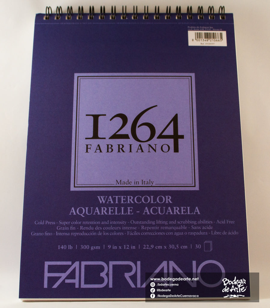 Block Fabriano 1264 Acuarela Espiral 300gm