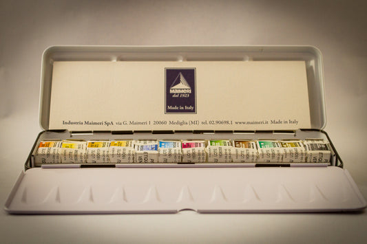 Estuche Metálico de Acuarela Venezia Maimeri 12 Pastillas