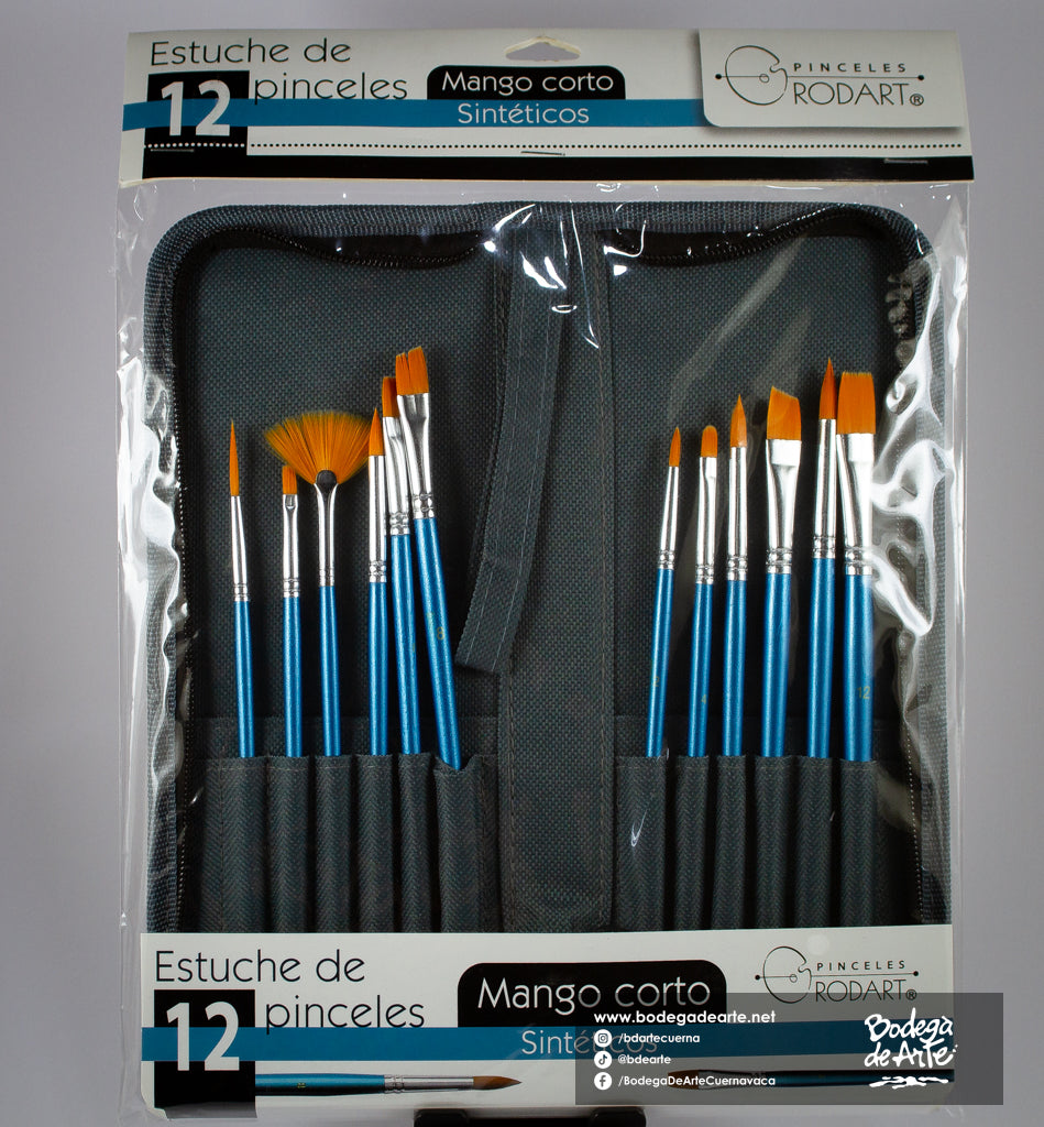 Estuche de 12 pinceles sintéticos Rodart