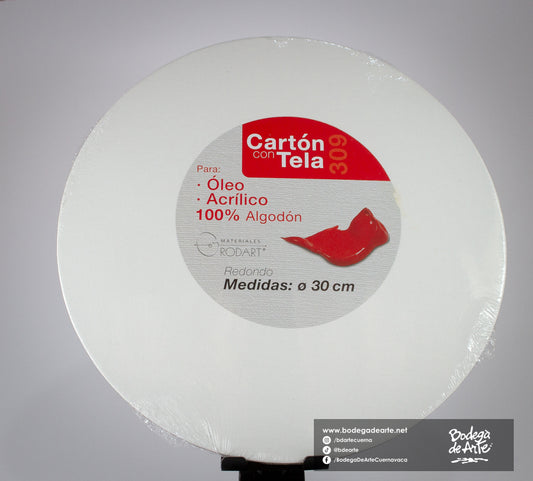Cartón con tela redondo