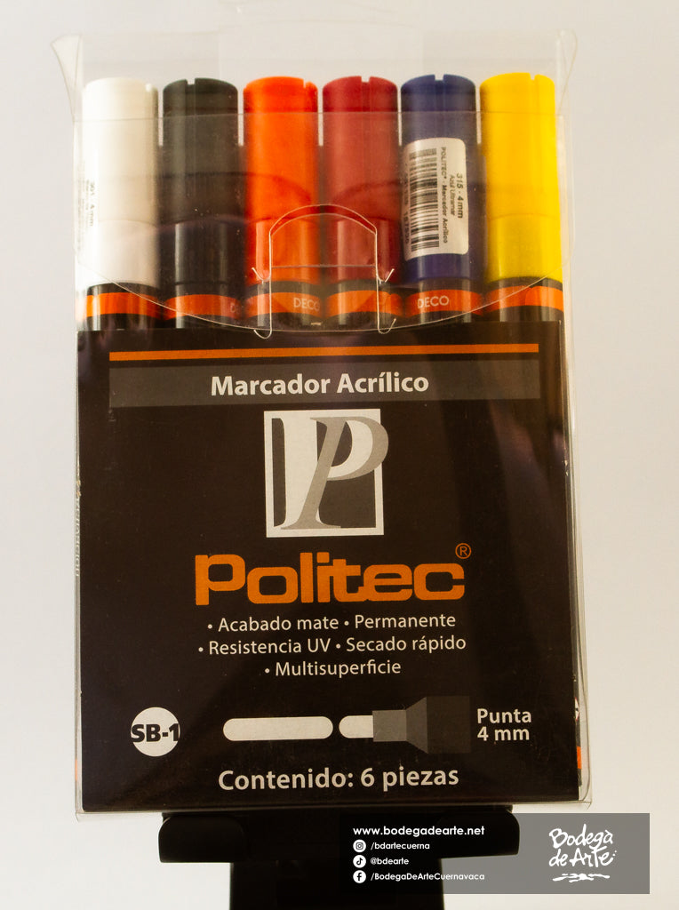 Marcador Acrilico escuche 6 piezas
