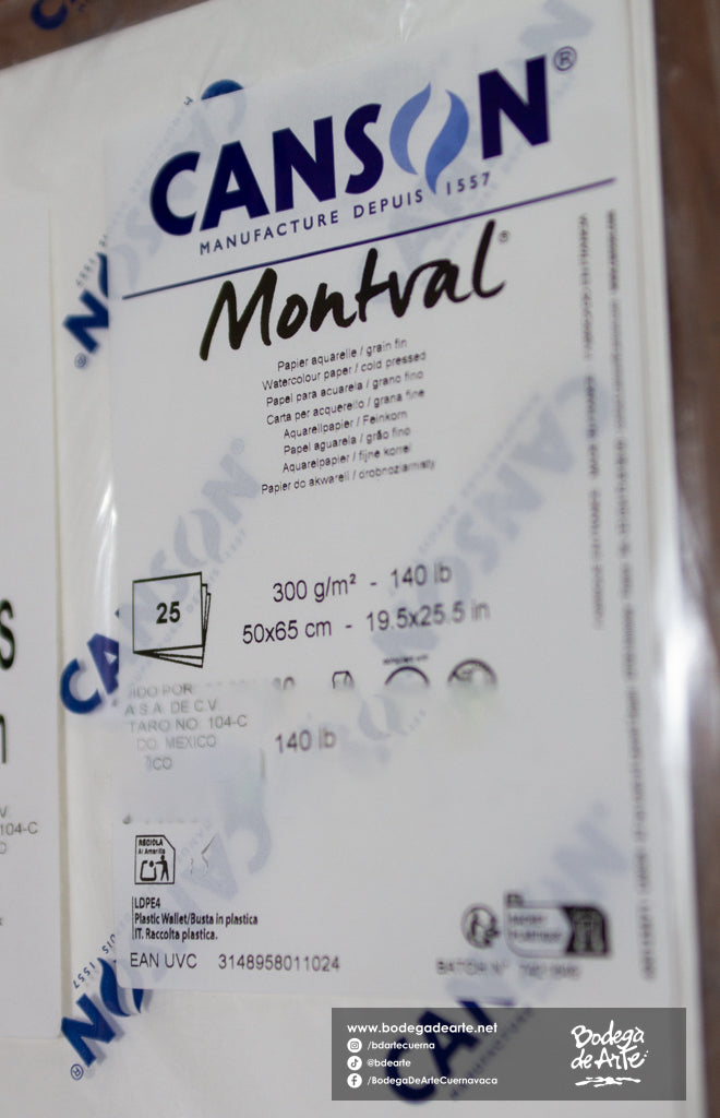 Pliego Canson Montval 50x65cm 300gm