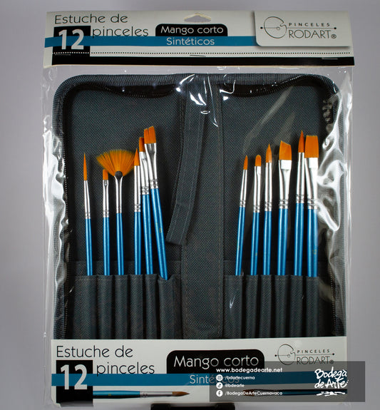 Estuche de 12 pinceles sintéticos Rodart