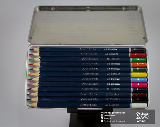 Estuche lapices acuarelables Atl 12 pzas