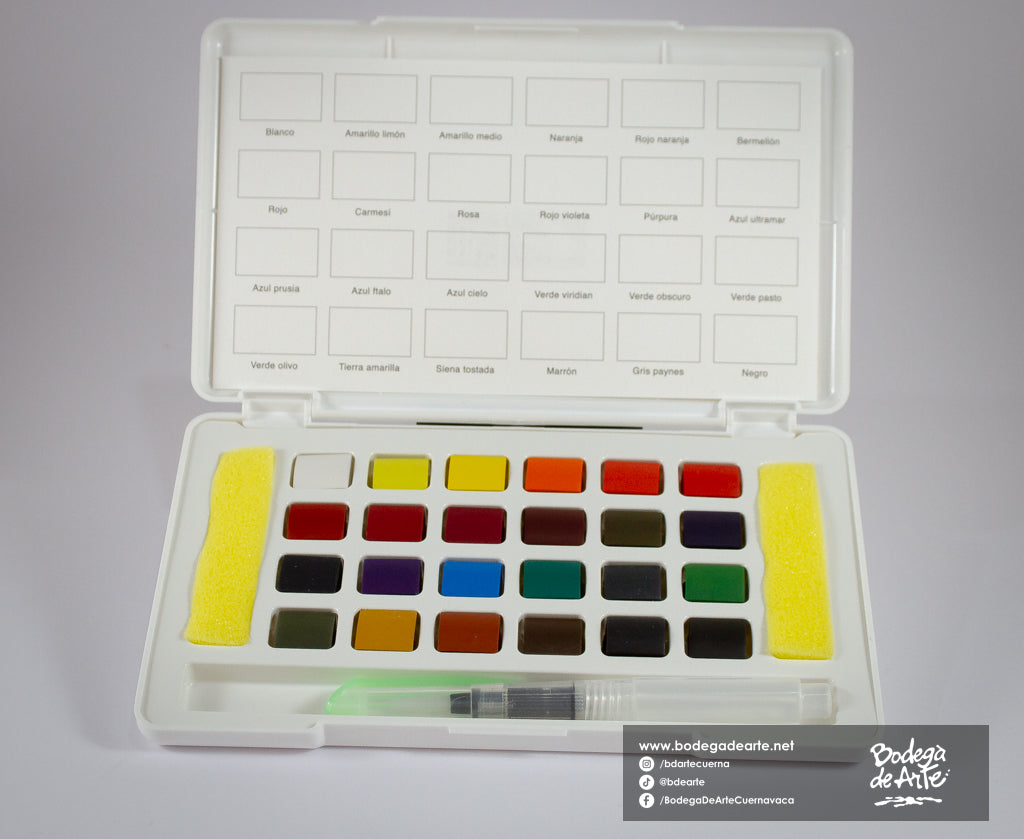 Estuche portátil de acuarelas ATL y pincel