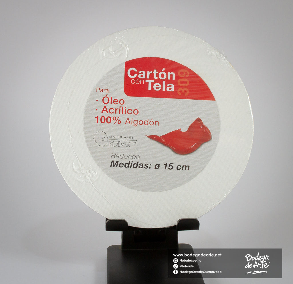 Cartón con tela redondo