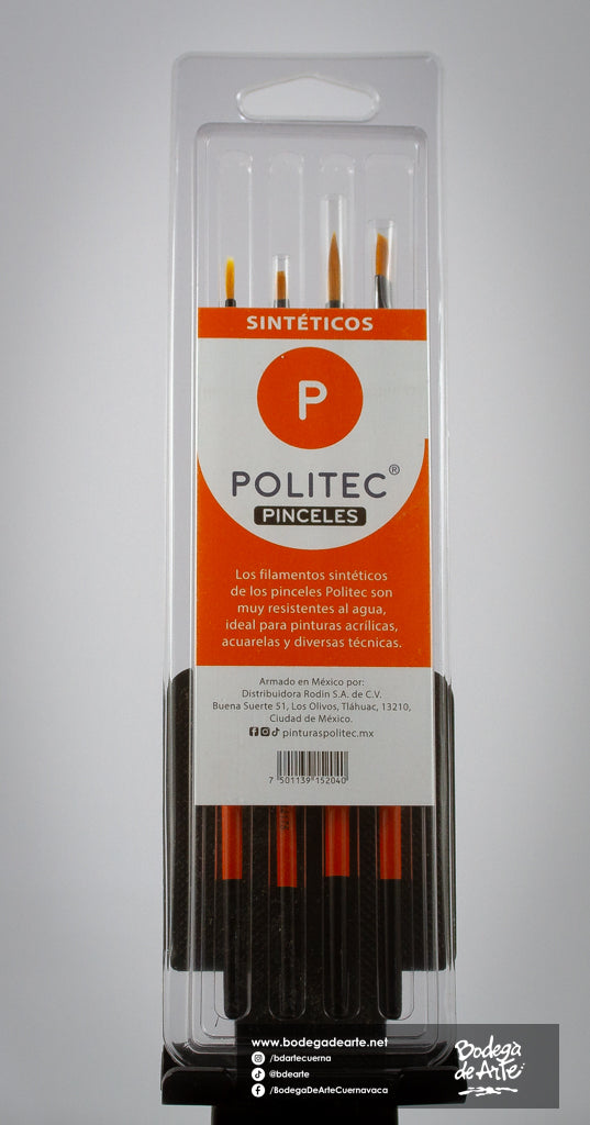 Juego de pinceles Politec 4 piezas