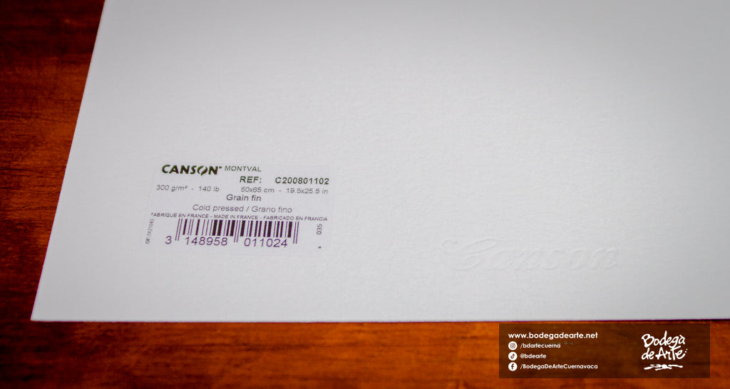 Pliego Canson Montval 50x65cm 300gm