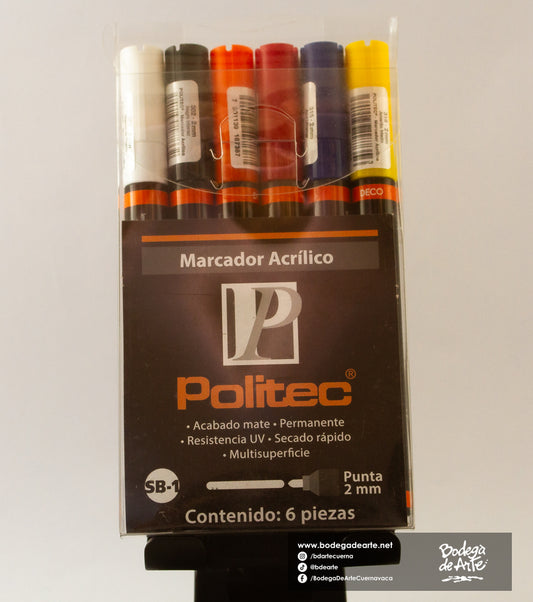 Marcador Acrilico escuche 6 piezas